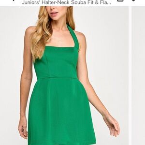 Seni & Cade brand juniors halter semi formal dress, with pearl accent on zipper.